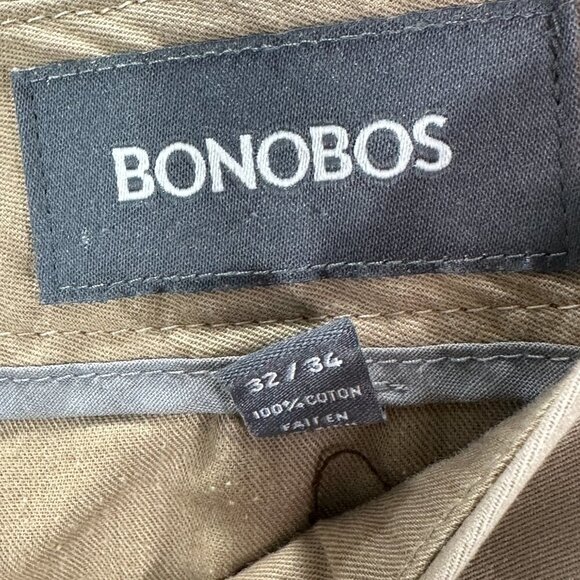 Bonobos Pants Mens 32 Slim Straight Wednesday Chino Beige Cotton Straight Leg - Picture 8 of 11